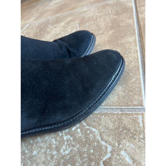 Aquatalia Giada Black Suede Leather Tall Zip Up Riding Boots Women's Size 8.5 - Picture 7 of 16